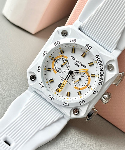 White Silicone Rubber Alloy Quartz Movement Watch