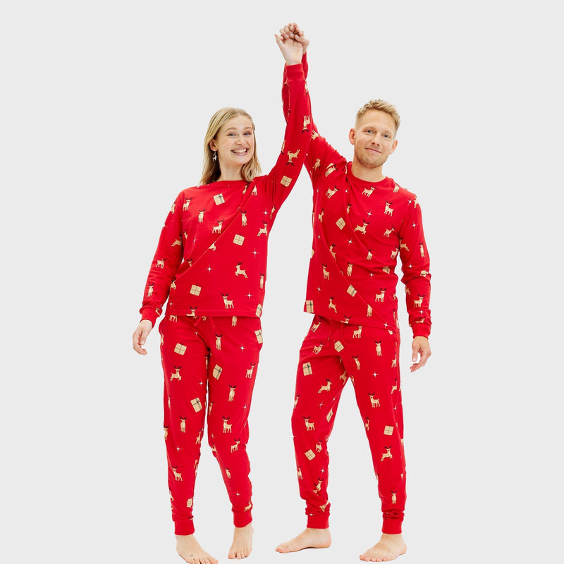 Elegant Red Christmas Pajamas Men's