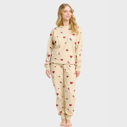 Christmas Heart Sweatshirt Set Women's