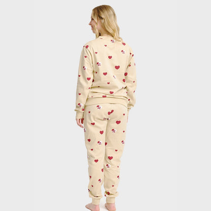 Christmas Heart Sweatshirt Set Women's