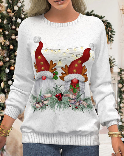 Sweatshirt with Raglan Sleeves in Christmas Motif