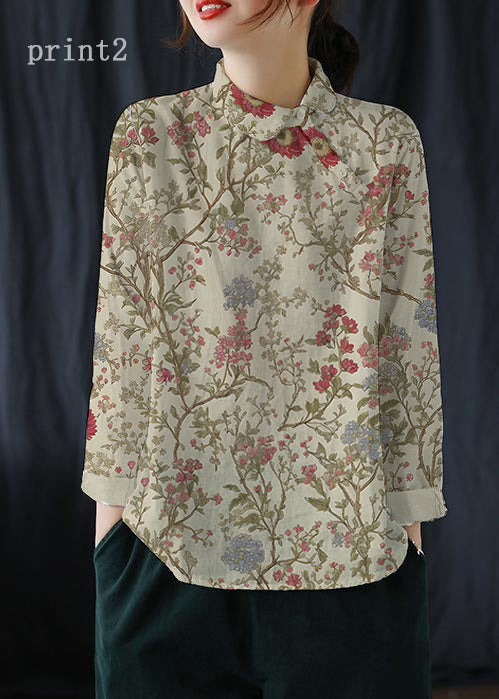 White Flower Clothes Lapel Button Down Spring Blouses