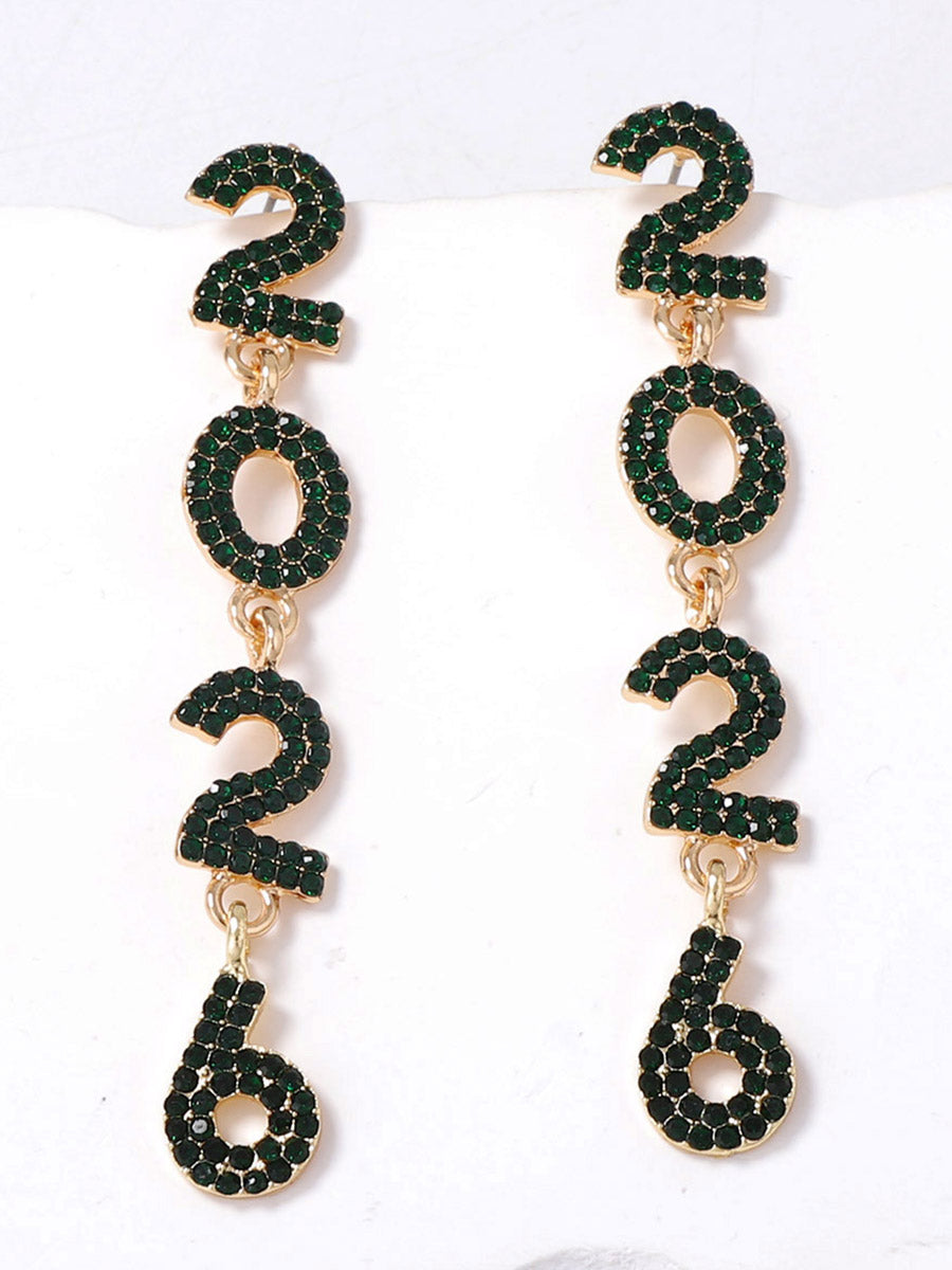 Figure Rhine Stones Shiny Earrings Accessories