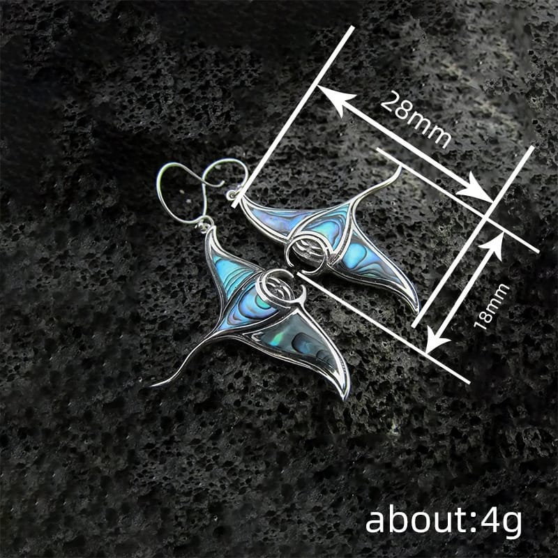Moonlit Sea Manta Earrings