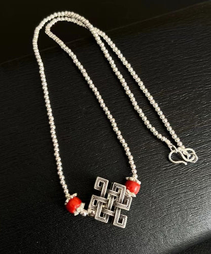 Original Design Patchwork Silver Necklace