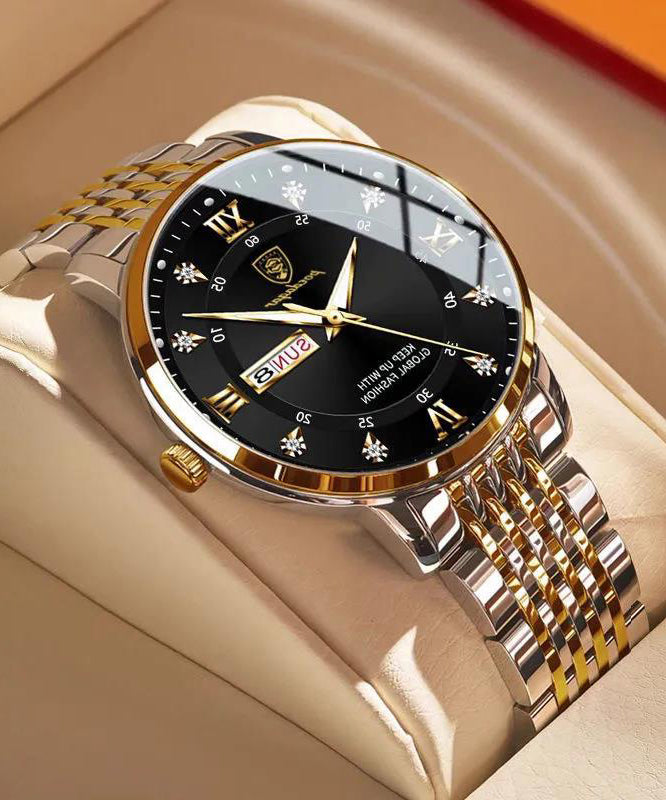 Black Stainless Steel Waterproof Noctilucent Watches