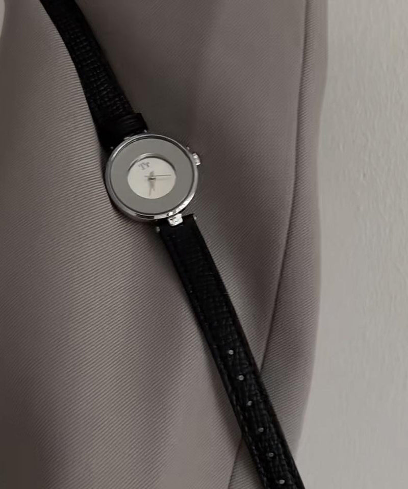 Brown Leather Alloy Hardlex Crystal Watches