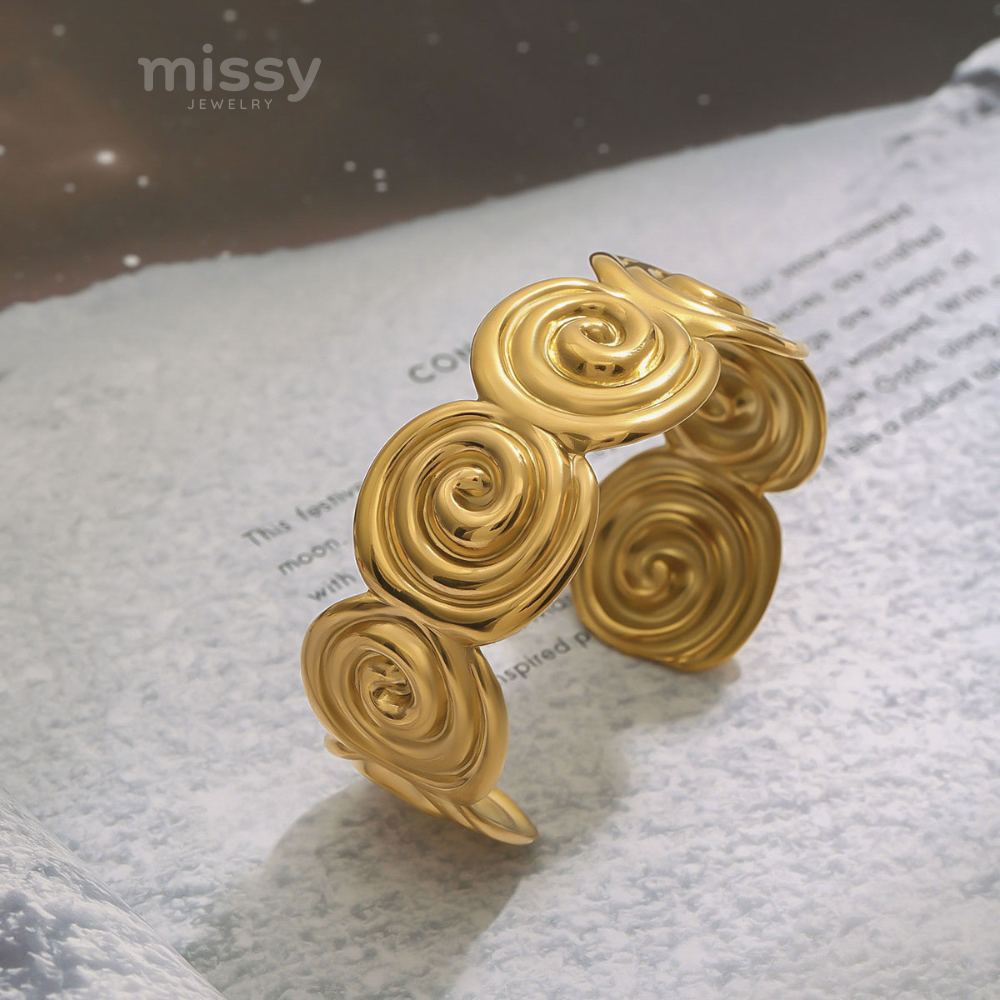 Devin Spiral Statement Cuff Bracelet