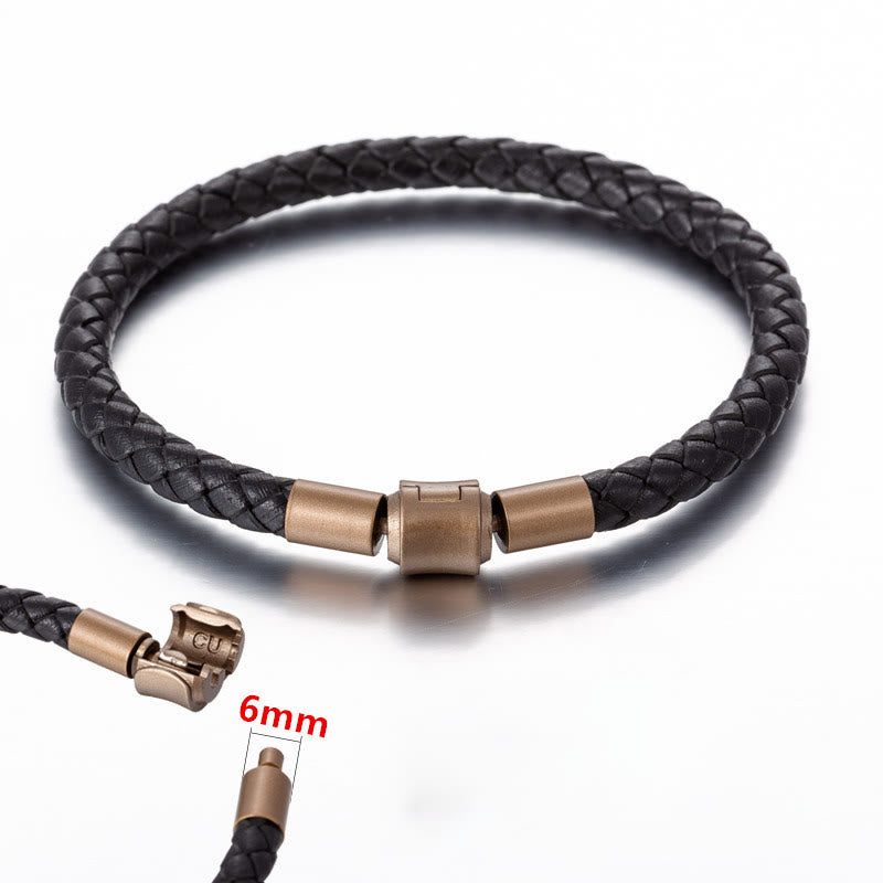 Buddha Stones Leather Rope Luck Braid String Bracelet