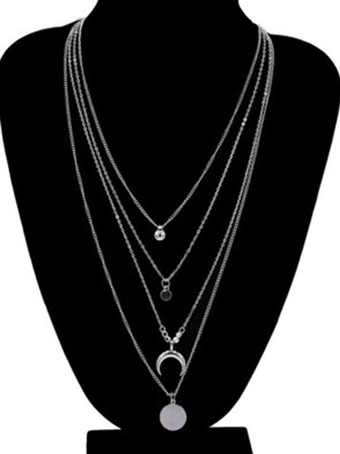 Moon Tiered Pendant Necklace