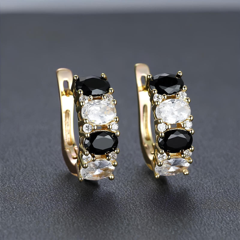 Obsidian & Ice Alchemy Hoop Earrings