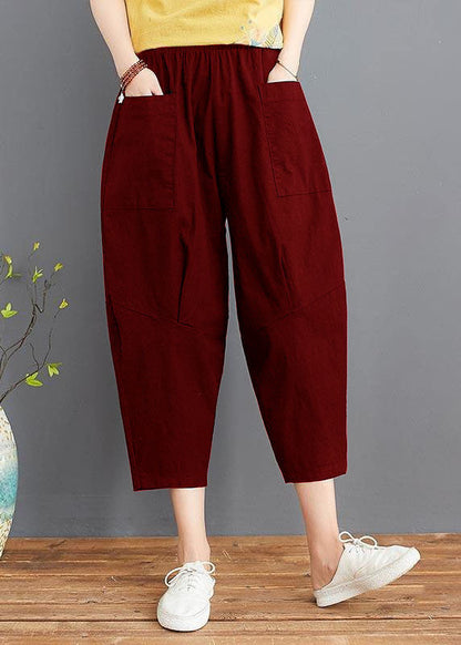 Fine Black Elastic Waist Jeans Harem Pants Summer Cotton