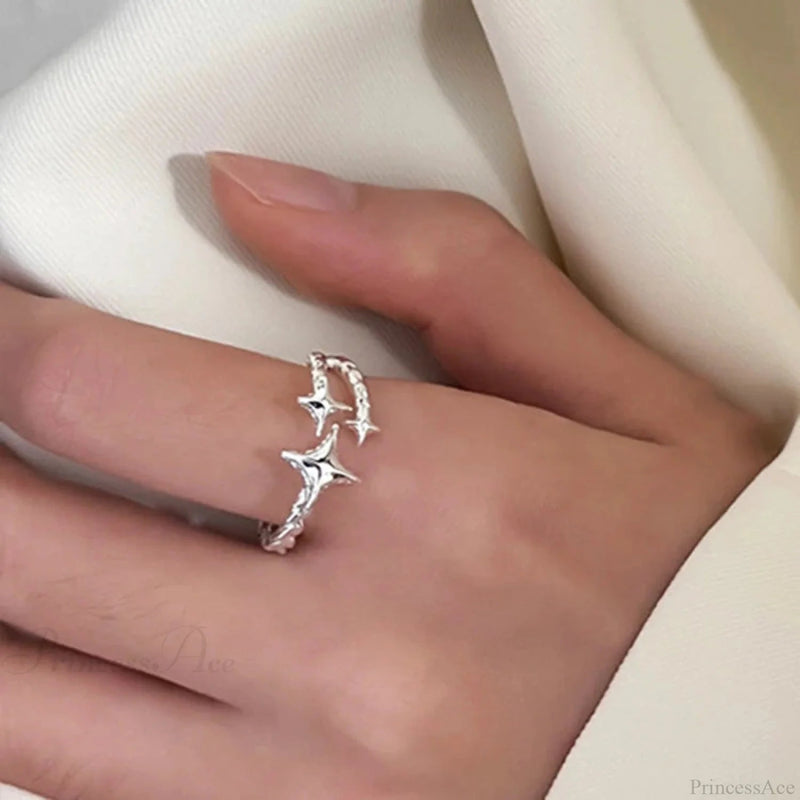 Rebel Cord Glittering Dark Ring