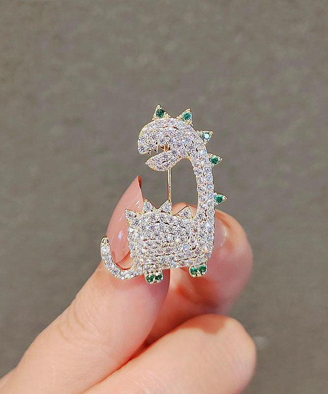 Silk Alloy Zircon Dinosaur Brooches