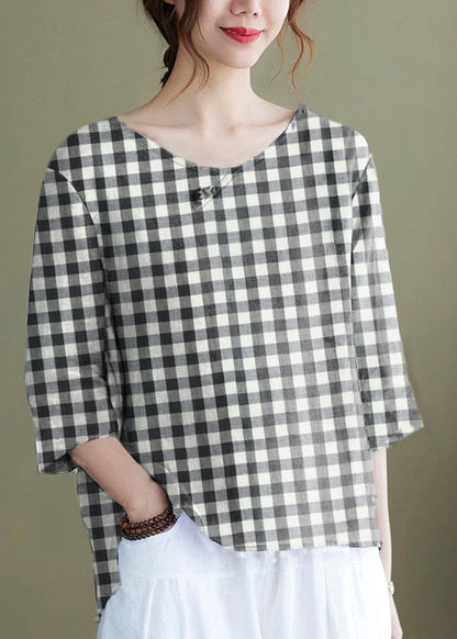 Diy Pink Crane Embroidered Side Open Half Sleeve Top
