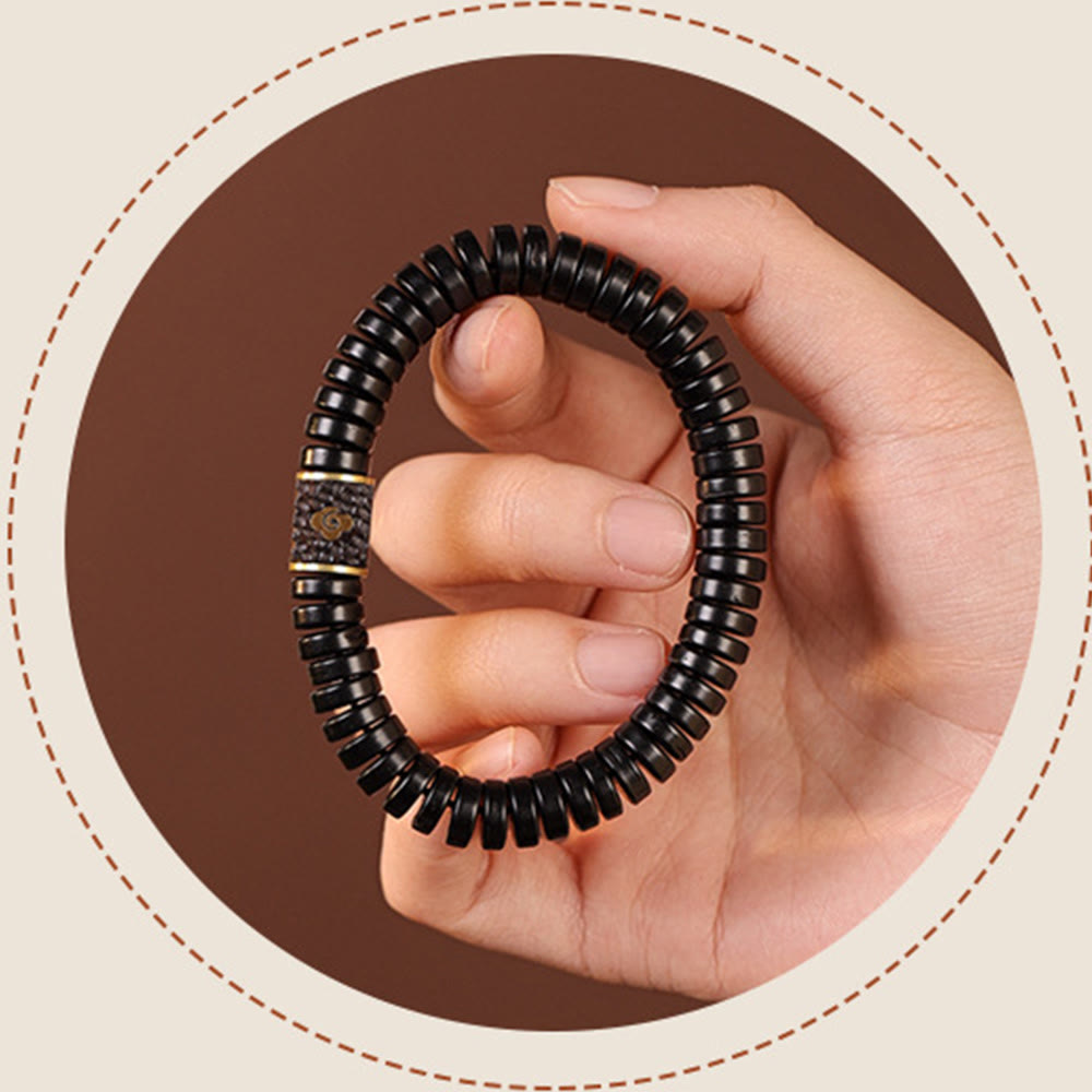 3x8mm Coconut Shell Bracelet for Positive Intentions