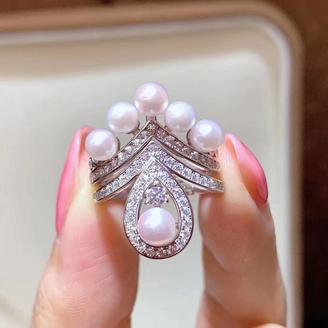 Multi-wear Style 4-5mm Aaaa Grade Freshwater Pearl Rings in 925 Sterling Silver