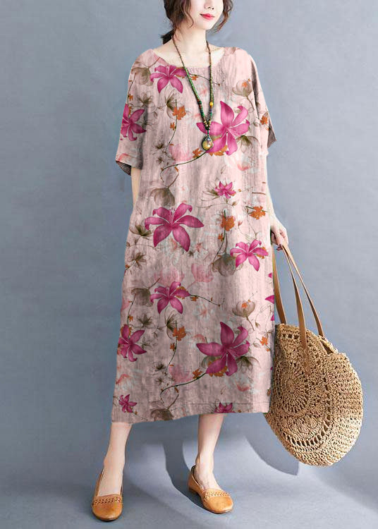 Handmade Green O-neck Patchwork Summer Vacation Dresses Half Sleeve