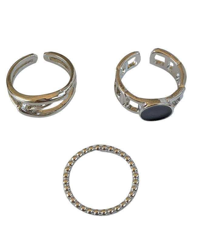 Silk Metal Three Piece Set Rings
