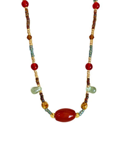 Rainbow Beading Agate Princess Necklace