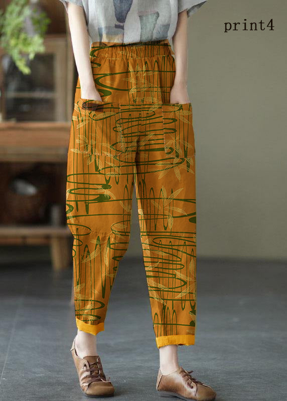 Loose Yellow Loose Summer Pockets Pants