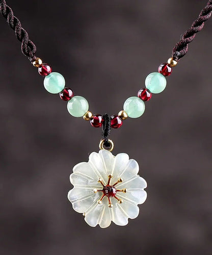 Handmade Green Crystal Jade Pendant Necklace