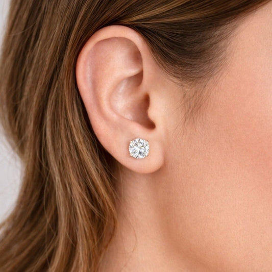 "bentley" 2 Carat Silver Stud Earrings