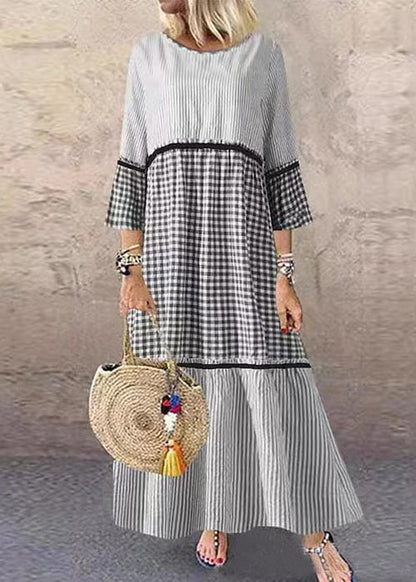 Summer Green Flowers Print Short Sleeve Dress