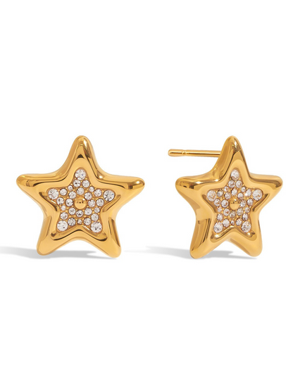 Sabrina Rhinestone Cross Hoop Earrings