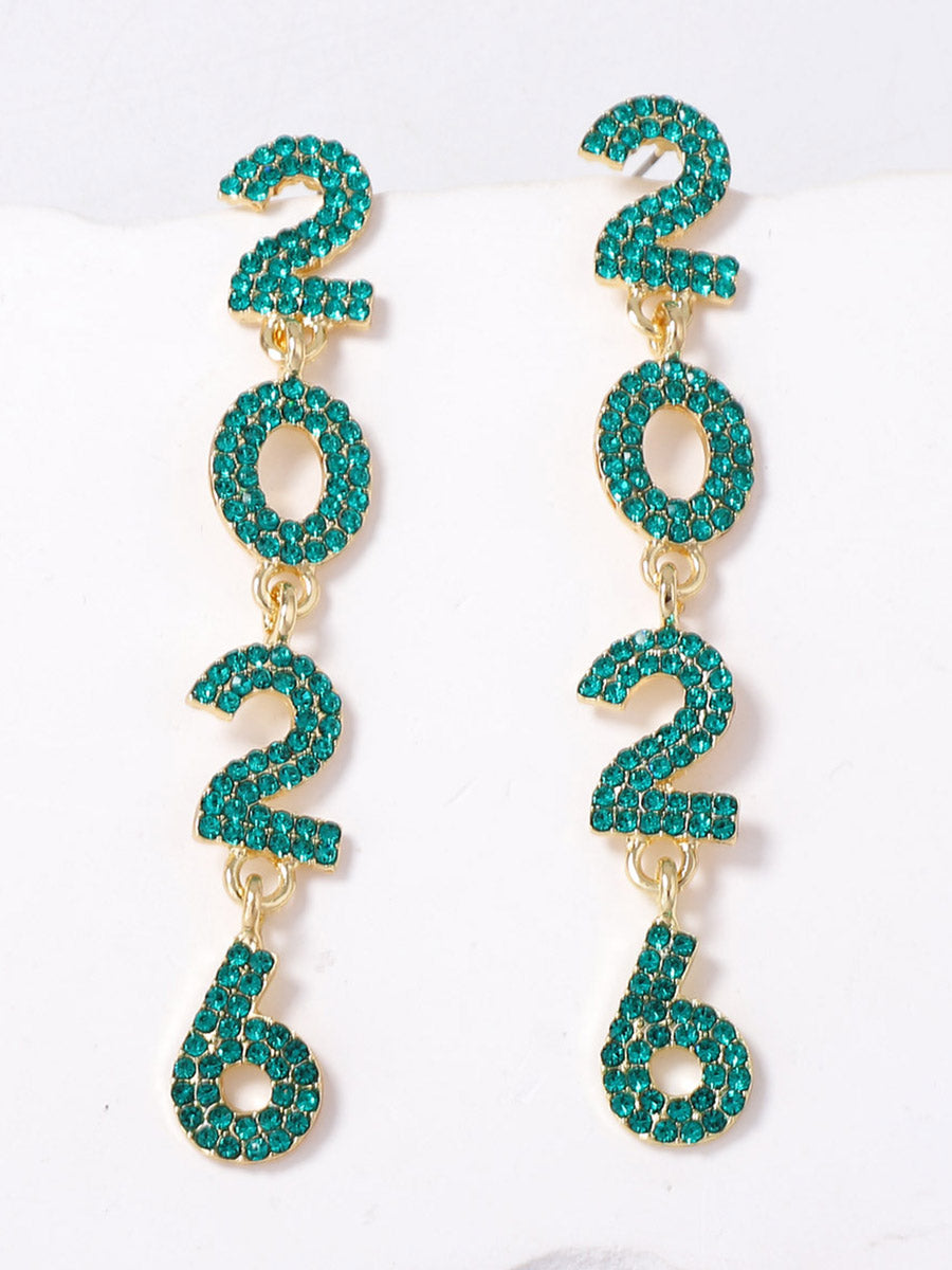 Figure Rhine Stones Shiny Earrings Accessories