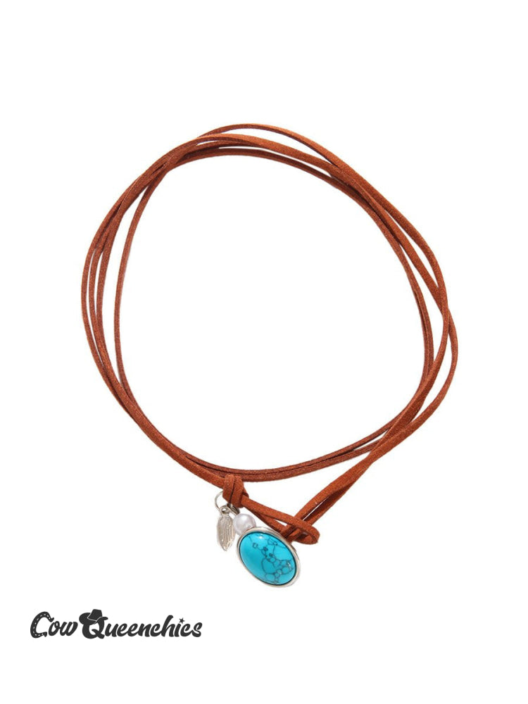 Style Turquoise Velvet Choker Necklace