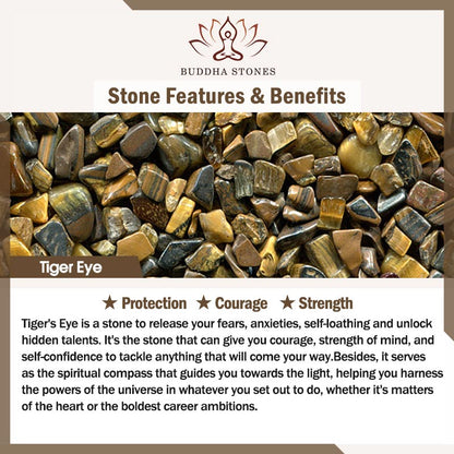 Buddha Stones Natural Tiger Eye Strength Beaded Pendant Necklace
