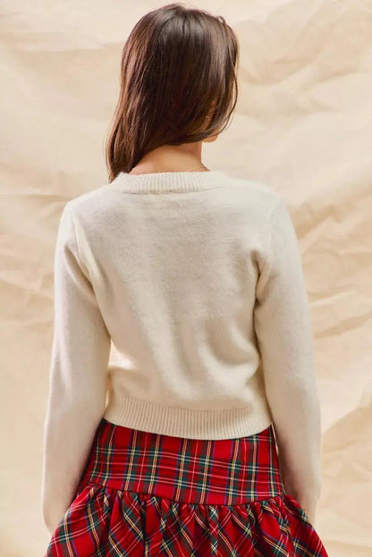 Cozy Christmas Candy Cane Short Sweater