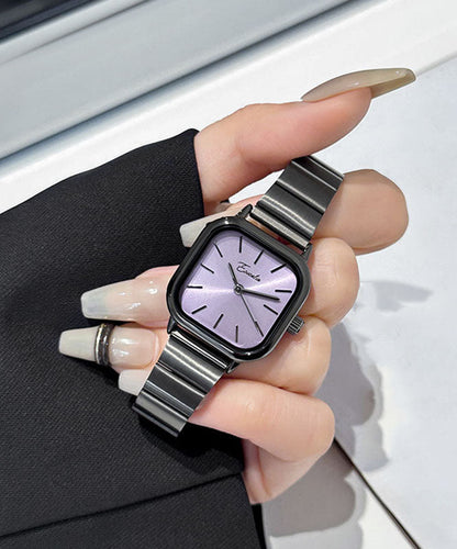 Simple Black Stainless Steel Quartz Movement Waterproof Watches