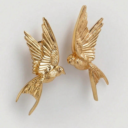 “hello Birdie” 18k Inspired Gold Bird Earrings