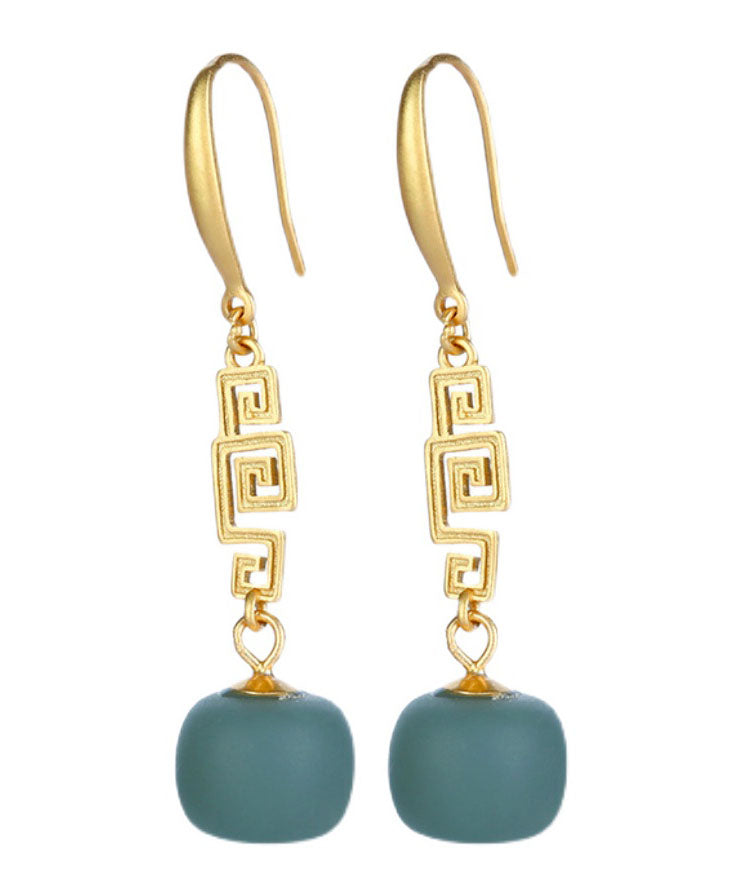 Blue Sterling Silver Inlaid Pearl Drop Earrings