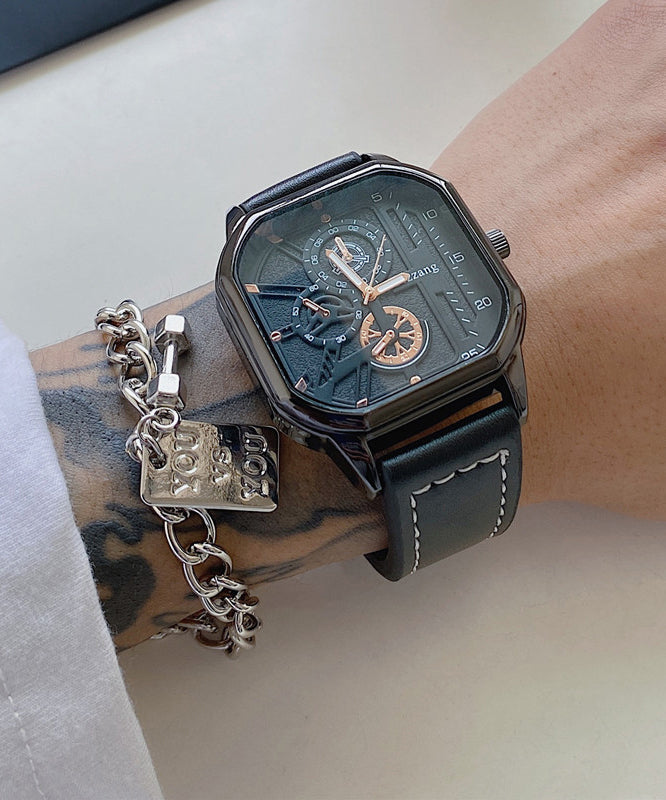 Black Pu Alloy Quartz Movement Watch