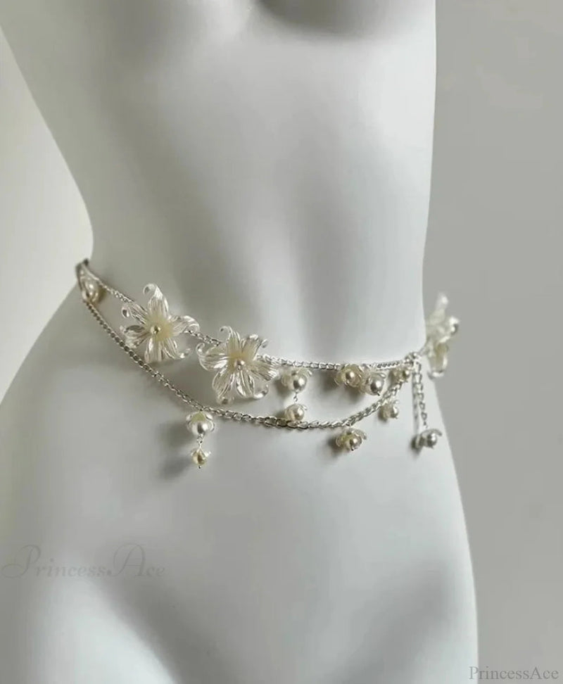 Adornments Dark Multilayer Fringes Bead Waistband