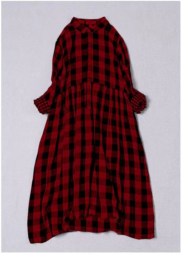 Yellow White Plaid Peterpan Collar Pockets Button Fall Patchwork Dresses