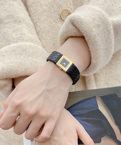 Fine Gold Leather Quartz Movement Waterproof Watches