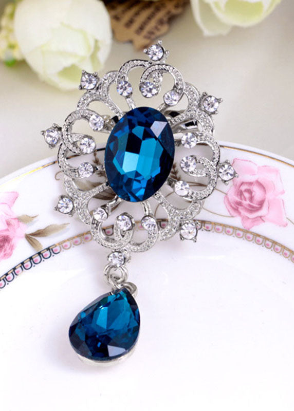 Green Alloy Zircon Crystal Brooches