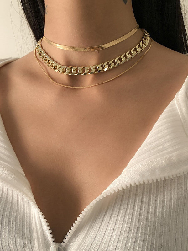 Chains Hollow Color Dainty Necklace Necklaces Accessories