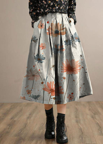 French Khaki Clothes for Elastic Waist Art Spring Dresses