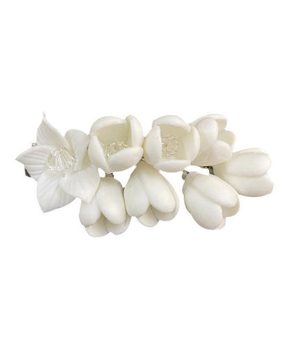 Classy White Alloy Crystal Hairpin