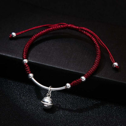 Buddha Stones Fengshui Lucky Red String Bell Bracelet