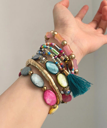 Rainbow Ally Weave Bead Bracelet Eight-piece Set