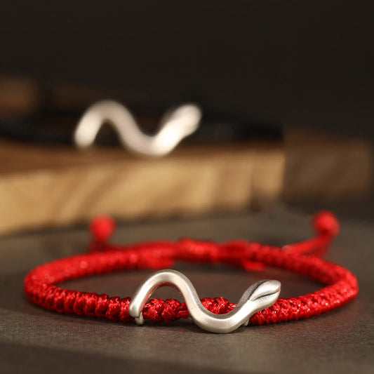 999 Sterling Silver Red String Strength Bracelet for Protection | Year of the Snake