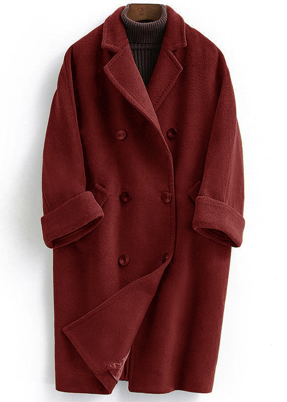 Woolen Coat Long Double Breast Coats Notched