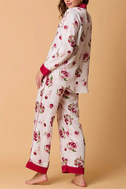 Christmas Festive Striped Pattern Pajama Set
