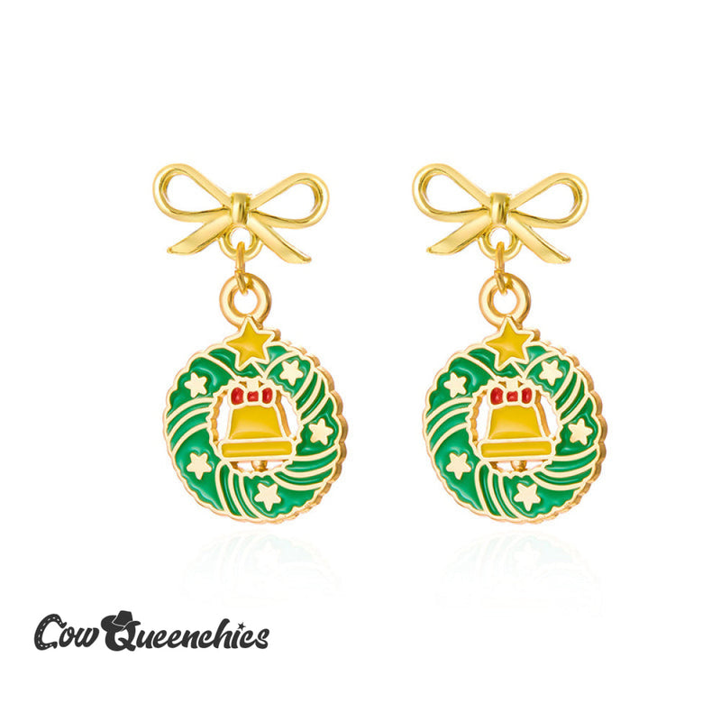 Sparkling Colourful Christmas Tree Earrings
